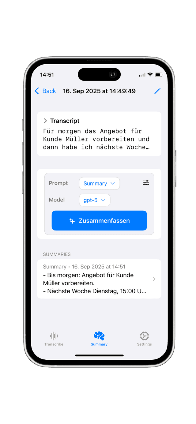 iPhone processing screen
